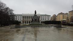 Lubomirski Palace and Tadeusz Kościuszko monument in Warsaw