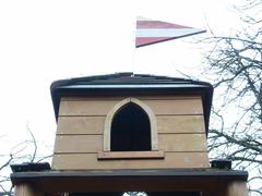 Gothic arch on a wooden building playground