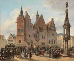 Marktplatz von Breslau mit Rathaus, 1839