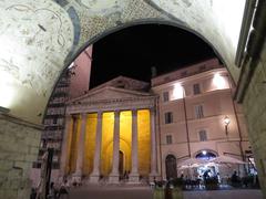 Ancient Temple of Minerva in Assisi, Italy, view from Palazzo del Comune