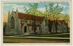 First United Presbyterian Church, Indiana, Pennsylvania historical postcard