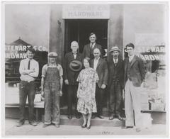 J.M. Stewart and Co. Hardware Store with James Stewart and Alexander Stewart in front