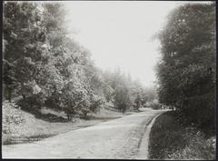 Road leading to Alppilan restaurant in black and white