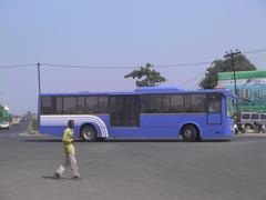 BRT bus with right side doors in Rajkot