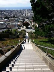 Colorful mosaic tiles on Moraga Steps in San Francisco