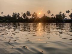 Alleppey backwaters at sunset in Kerala, India