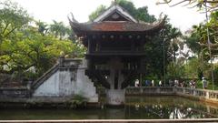 Hanoi skyline with Turtle Tower on Hoan Kiem Lake