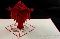 pop-up card of One Pillar Pagoda from Hanoi, Vietnam