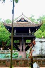 One Pillar Pagoda with a single tall pillar supporting a small roof