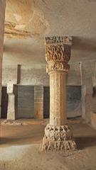 Buddhist caves with pillars and cistern at Uper kot, Junagadh, Gujarat, India