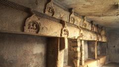 Buddhist caves with monastic elements and cistern, Uper kot, Junagadh