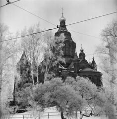 Winter view of Uspenski Cathedral from Katajanokka Park