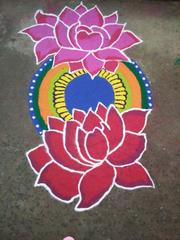 colorful traditional Indian rangoli design