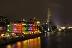 Moscow river at night