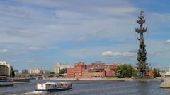 Bersenevskaya Embankment and Moscow River with Peter the Great Statue, Moscow, 2017