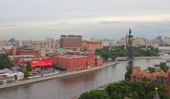 view from one of the four visitor's viewing platforms of the Cathedral of Christ the Saviour in Moscow