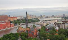 View from viewing platform of Cathedral of Christ the Saviour in Moscow