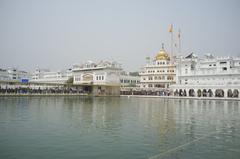 Golden Temple in Amritsar, India with serene reflection on water