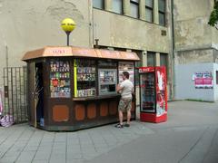 Newspaper stand at Rybkova stop