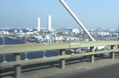 View of Shiomi Pier from the Meiko Chuo Bridge