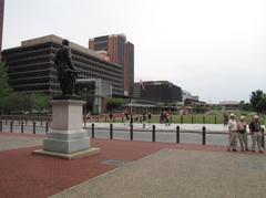 View from the front of Independence Hall towards Independence Mall and the Liberty Bell Center