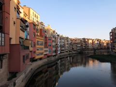 Historic neighborhood of Girona seen from Gomez Bridge