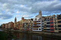 View of Girona Cathedral from Pont de Sant Agustí