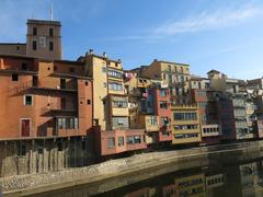 Colorful houses along the Onyar River in Girona