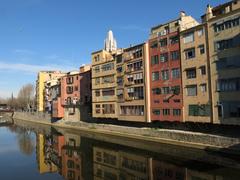 Colorful houses along the Onyar River in Girona