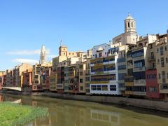 colorful houses along the Onyar River in Girona's old town