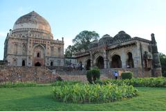 Bada Gumbad and Mosque in Delhi with intricate Stucco work