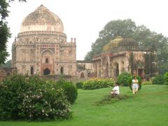 Bara Gumbad tomb at dawn in Lodi Gardens, New Delhi