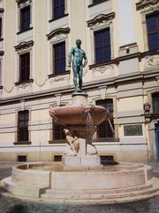 The fountain Szermierz in Wrocław