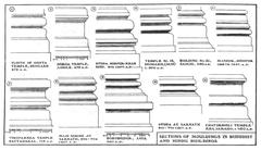 Sections of mouldings in Buddhist and Hindu buildings