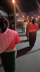 Meira Paibi women marching at night with torches in Manipur