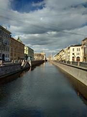 deserted Bank Bridge in Saint Petersburg