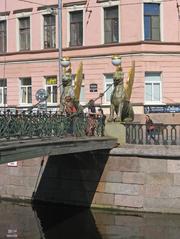 Bankovsky Bridge with gilt Griffons daytime