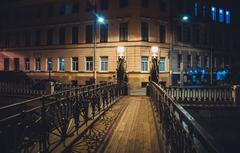 Bankovsky Bridge in Saint Petersburg, Russia