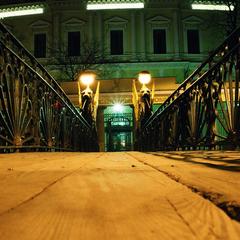 Bankovsky Bridge with Griffins in Saint Petersburg, Russia