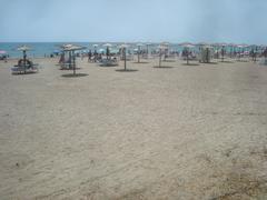 panoramic view of Platja d'Heliòpolis beach in Benicàssim, Spain