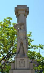 Statue of a fisherman on Aragó Bridge in Valencia