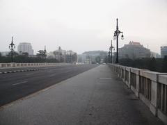 Pont d'Aragó de València in fog