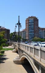 Pont d'Aragó and Torre València building in Valencia, Spain