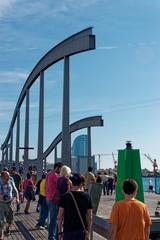 Barcelona - Rambla del Mar with view towards Taller de Arquitectura