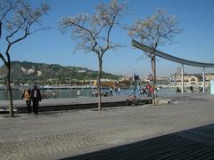 panoramic view of Barcelona with buildings and coastline