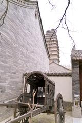 Great Wall of China with mountains in the background