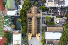 Aerial view of the Sacred Heart Cathedral in Guangzhou