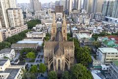 Aerial view of Sacred Heart Cathedral in Guangzhou