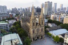 Aerial view of Sacred Heart Cathedral in Guangzhou