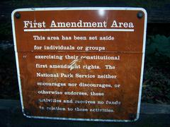 First Amendment Area sign at Muir Woods